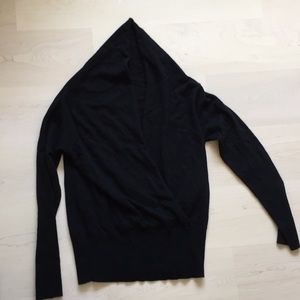 New 100% cashmere black shawl collar sweater S/M